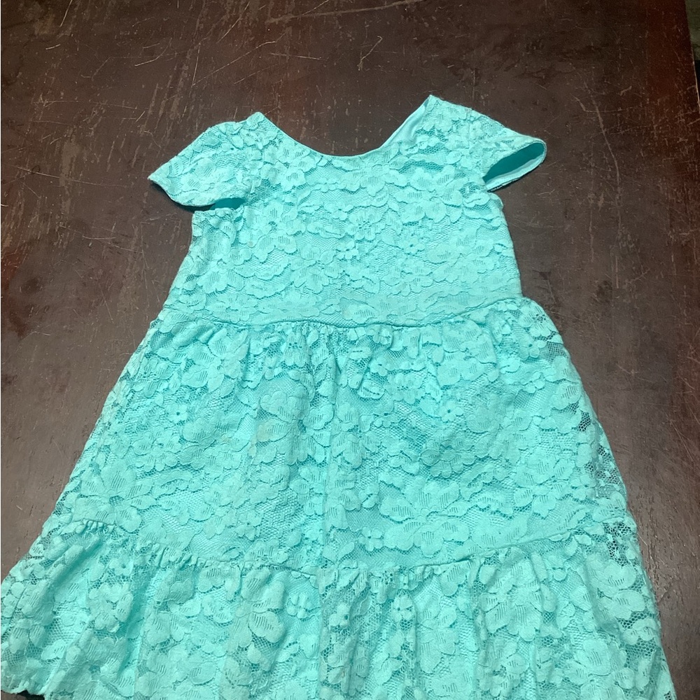 The Children's Place Aqua Lace Formal Dress